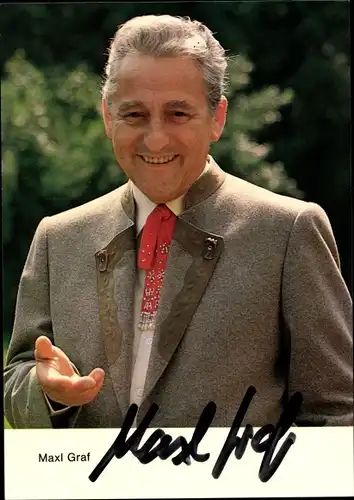 Ak Schauspieler und Sänger Maxl Graf, Portrait, Autogramm