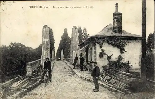 Ak Pontoise les Noyon Oise, Die Mautbrücke, Avenue de Noyon
