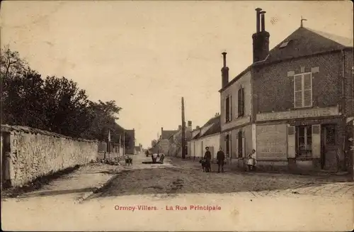 Ak Ormoy Villers Oise, die Hauptstraße