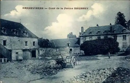 Ak Sennevières Oise, Cour de la Ferme Barbery