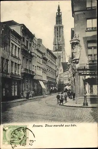 Ak Antwerpen Antwerpen Flandern, Alter Weizenmarkt