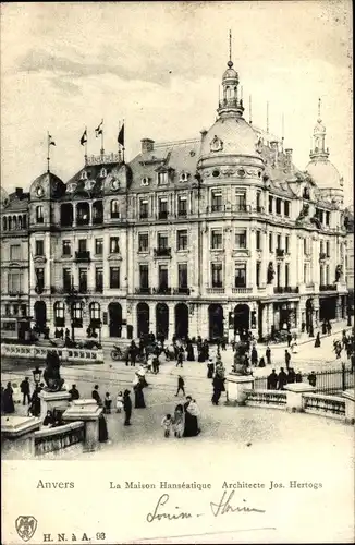 Ak Antwerpen Antwerpen Flandern, Das Hansehaus