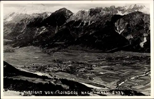 Foto Ak Hall in Tirol, Aussicht von Windegg, Panorama