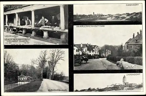 Ak Zandvoort Nordholland Niederlande, Fischhandel, Straßenansichten, Teilansicht