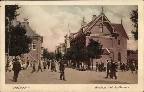 Ak Zandvoort Nordholland Niederlande, Rathaus mit Post