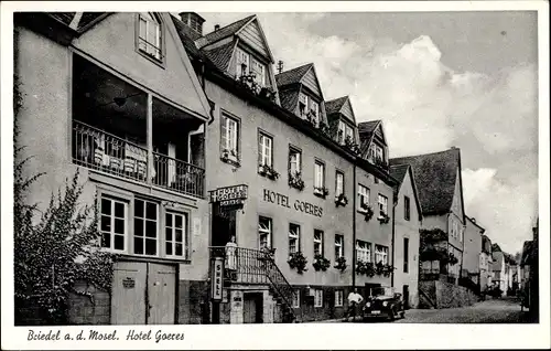 Ak Briedel an der Mosel, Hotel Goeres, Shell Tanksäule