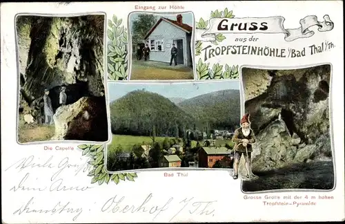 Ak Bad Thal Ruhla im Wartburgkreis Thüringen, Tropfsteinhöhle, Grotte, Zwerg, Capelle