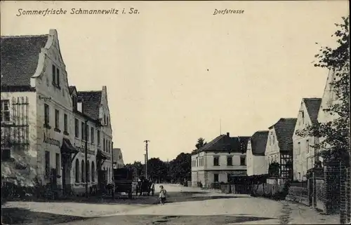 Ak Schmannewitz Dahlen in Sachsen, Dorfstraße, Gasthaus