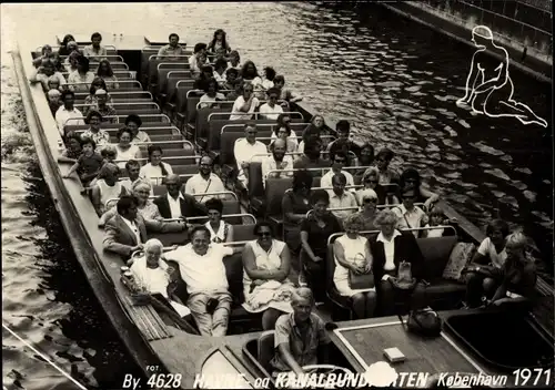 Ak København Kopenhagen Dänemark, Havne og Kanalrundfarten, Fahrgäste auf dem Rundfahrtschiff 1971