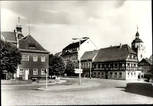 Ak Ronneburg in Thüringen, Rathaus und Gasthaus Gambrinus