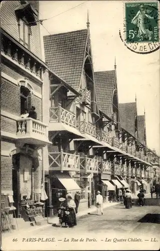 Ak Le Touquet Paris Plage Pas de Calais, La Rue de Paris, Les Quatre Chalets