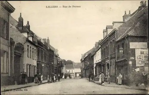 Ak Lillers Pas de Calais, Rue de Pernes
