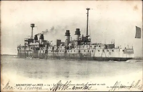 Ak Rochefort sur Mer Charente Maritime, Französisches Kriegsschiff, Le Dupleix