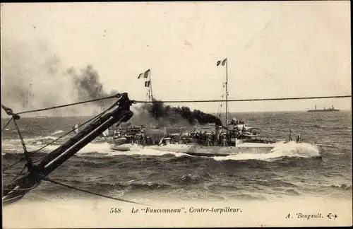 Ak Französisches Kriegsschiff, Contre Torpilleur Le Fanconneau