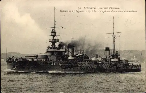 Ak Französisches Kriegsschiff, Cuirasse d'Escadre Liberte