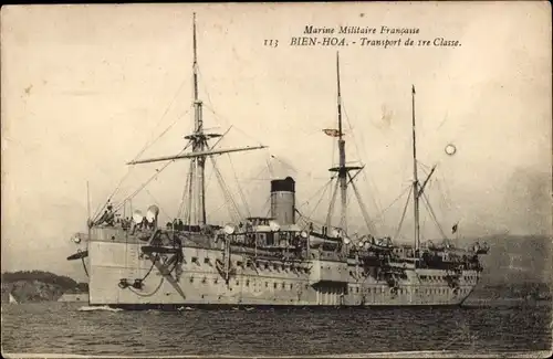Ak Französisches Kriegsschiff, Marine Militaire Francaise, Bien Hoa, Transport de 1re Classe