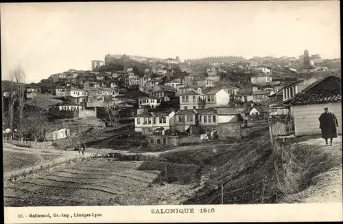 Ak Thessaloniki Saloniki Griechenland, Blick auf die Stadt 1916