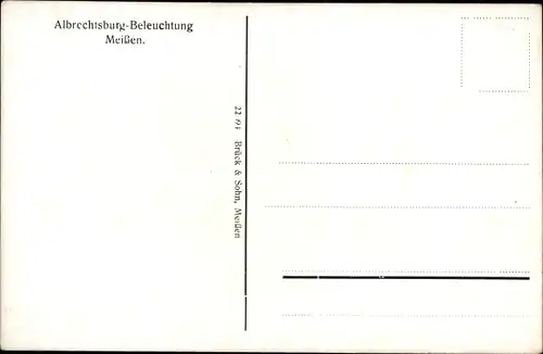 Künstler Ak Meißen in Sachsen, Albrechtsburg Beleuchtung, Salondampfer, Nacht