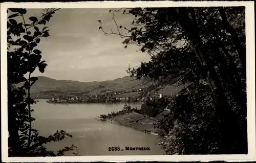 Ak Montreux Kanton Waadt Schweiz, Seepanorama