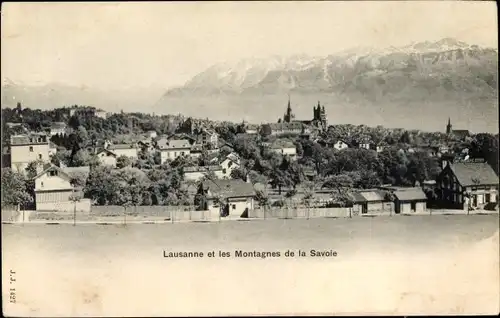 Ak Lausanne Kanton Waadt, Die Berge von Savoyen