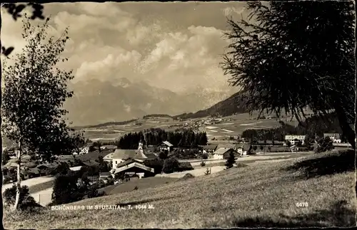 Ak Schönberg im Stubaital Tirol, Teilansicht