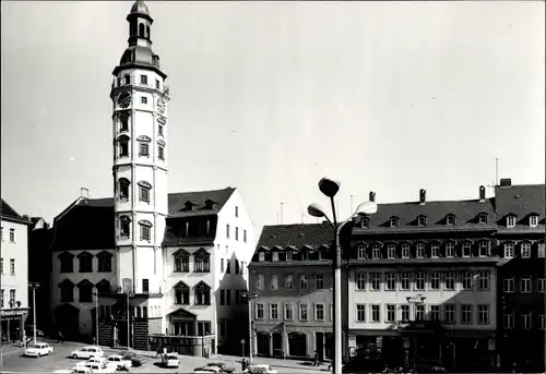 Foto Gera in Thüringen, Rathaus, Markt, Geschäfte