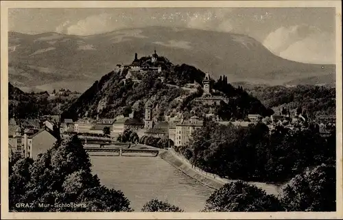 Ak Graz Steiermark, Mur-Schlossberg