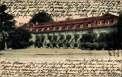 Ak Weimar in Thüringen, ehemaliges Haus der Freifrau von Stein