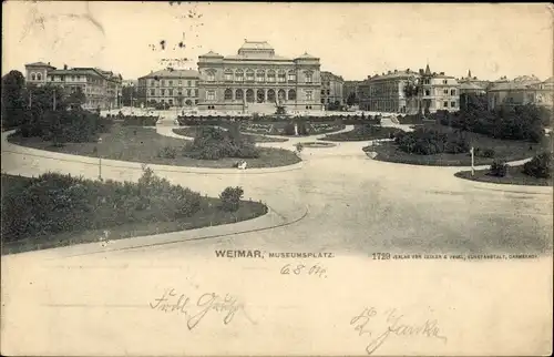 Ak Weimar in Thüringen, Museumsplatz