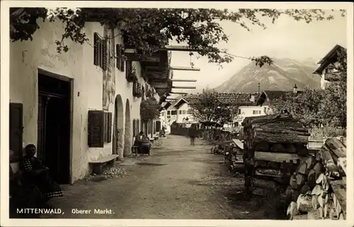 Ak Mittenwald in Oberbayern, Oberer Markt