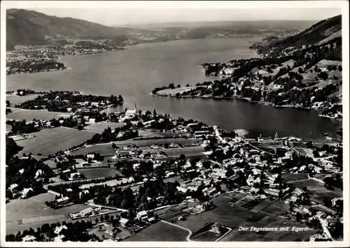 Ak Rottach Egern in Oberbayern, Tegernsee, Fliegeraufnahme