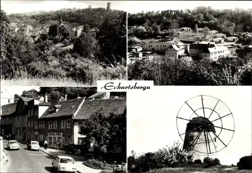 Ak Eckartsberga Burgenlandkreis, Panorama, Eckartsburg, Jugenderholungszentrum, Windmühle