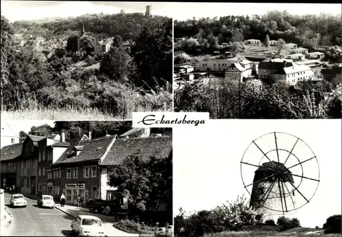 Ak Eckartsberga Burgenlandkreis, Panorama, Eckartsburg, Jugenderholungszentrum, Windmühle