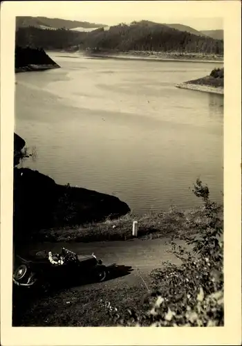 Ak Hohenwarte Thüringen, Gebiet der Hohenwarte-Saaletalsperre, Blick auf den Stausee