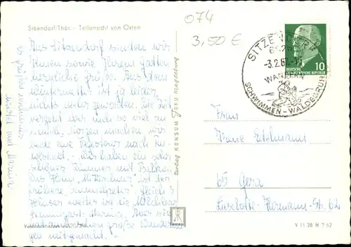 Ak Sitzendorf in Thüringen, Teilansicht von Osten