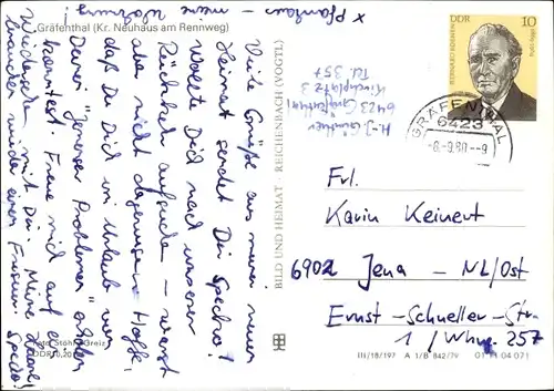 Ak Gräfenthal in Thüringen, Ortsansicht, Kirche