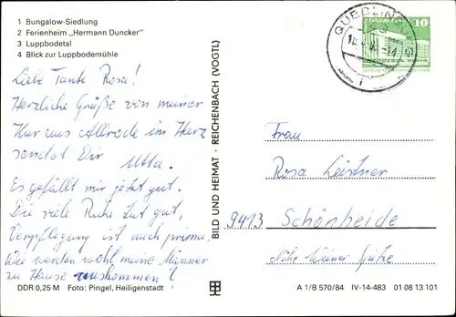 Ak Allrode Thale im Harz, Bungalow-Siedlung, Ferienheim Hermann Duncker, Luppbodetal