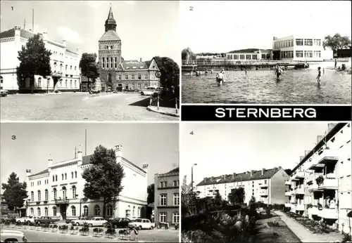 Ak Sternberg in Mecklenburg, Karl Liebknecht Straße, Gaststätte, Bad, Rathaus, Neubauten