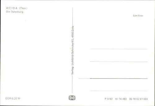 Ak Weida in Thüringen, Die Osterburg