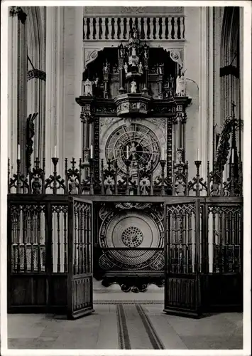 Ak Hansestadt Lübeck, Marienkirche, Astronomische Uhr