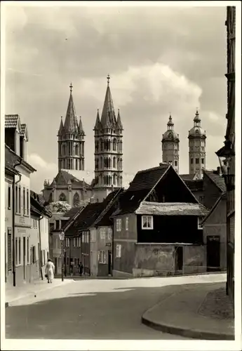 Ak Naumburg an der Saale, Straßenpartie, Dom