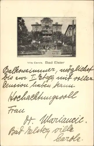 Ak Bad Elster im Vogtland, Villa Carola