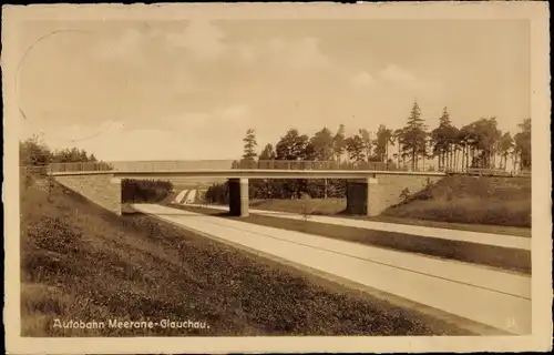 Ak Meerane in Sachsen, Autobahn nach Glauchau