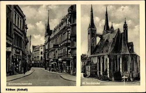 Ak Köthen in Anhalt, Schalaunische Straße, St. Jakobkirche