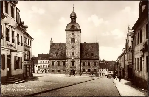 Ak Querfurt im Saalekreis, Rathaus, Markt, Apotheke