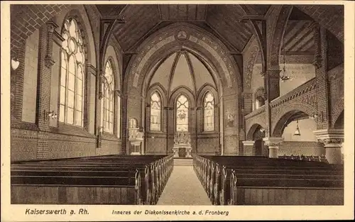 Ak Kaiserswerth Düsseldorf am Rhein, Diakonissenkirche a.d. Fronberg, Innenansicht