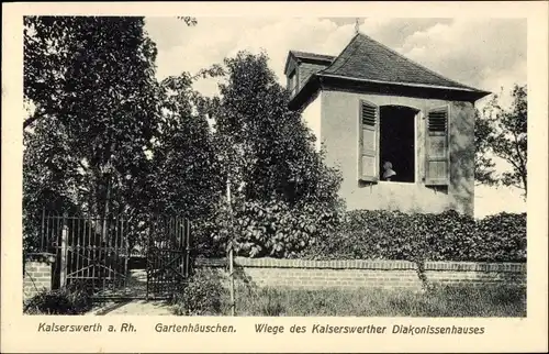 Ak Kaiserswerth Düsseldorf am Rhein, Gartenhäuschen, Wiege des Kaiserswerther Diakonissenhauses