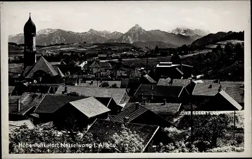 Ak Nesselwang im Allgäu, Teilansicht vom Ort mit Umgebung