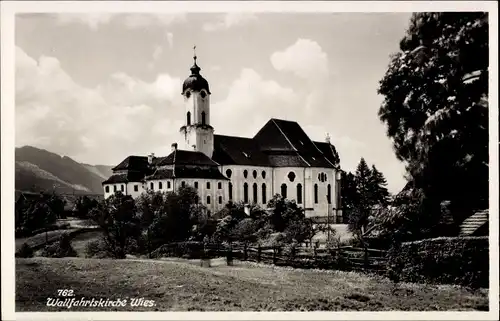 Ak Wies Steingaden in Oberbayern, Wieskirche, Wallfahrtskirche Wies