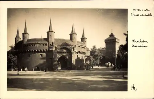 Ak Kraków Krakau Polen, Barbakan, Stadtmauertor